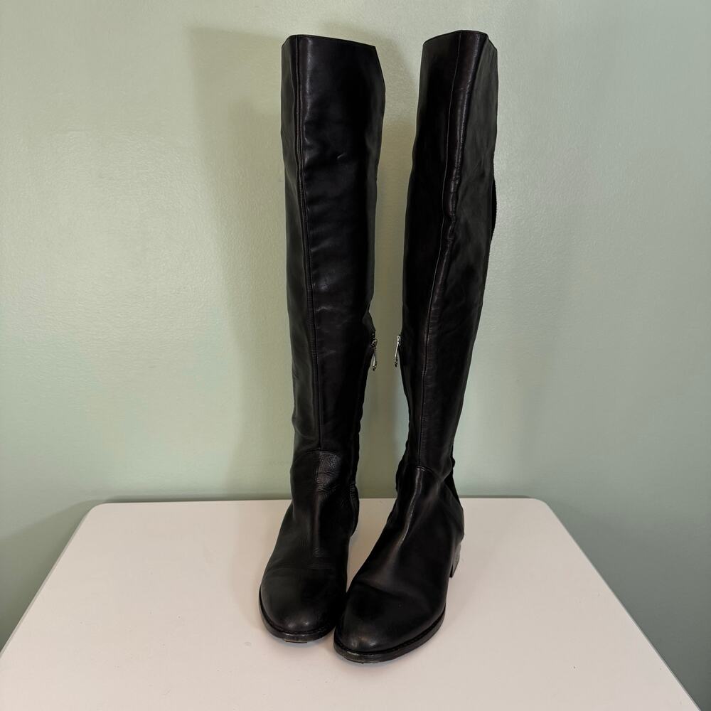 Carolinna Espinosa Womens 8.5M Black Corbin Leather & Suede Over The Knee Boots - Picture 4 of 13